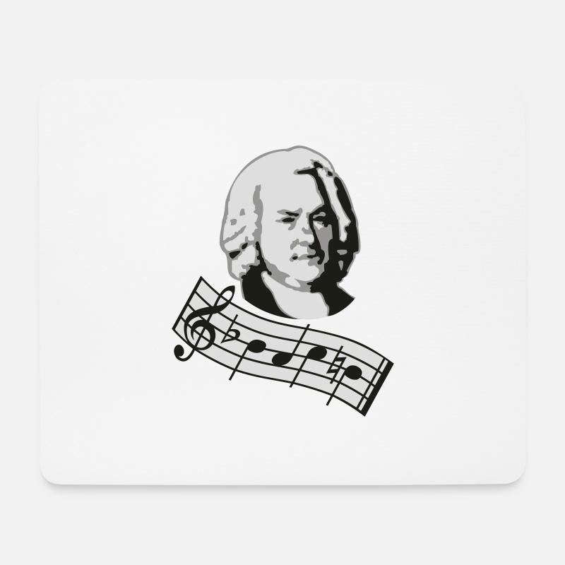 bach noten 3col vers2 - Mousepad (Querformat) - Weiß