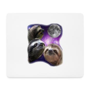 Drei Faultiere, die am Mond wie Wölfe heulen - Mousepad (Querformat) - Weiß - Vorne