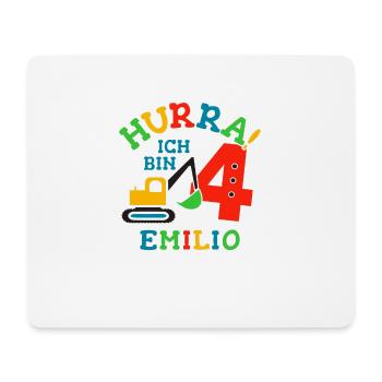 Name Emilio 4. Geburtstag Personalisiert - Mousepad (Querformat) - Weiß - Vorne