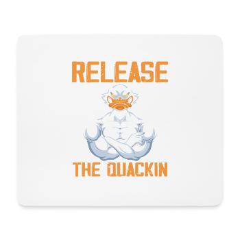 Release The Quackin Gym Gewichtheben Bodybuilder - Mousepad (Querformat) - Weiß - Vorne