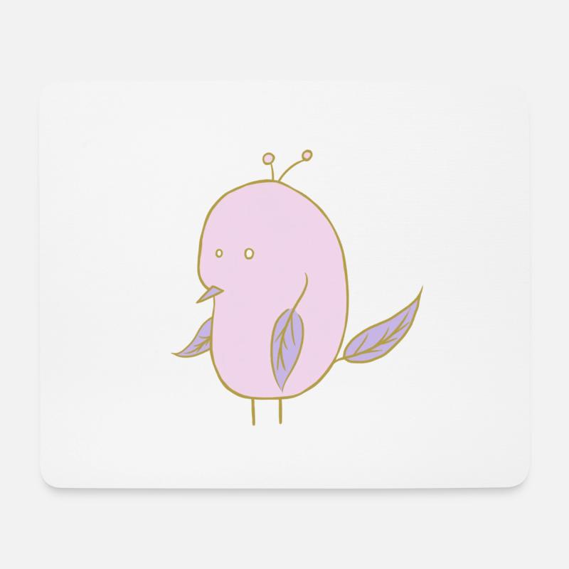 Blätter Vogel - Mousepad (Querformat) - Weiß