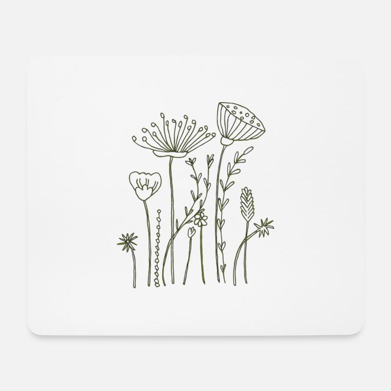 trockenblumen - Mousepad (Querformat) - Weiß