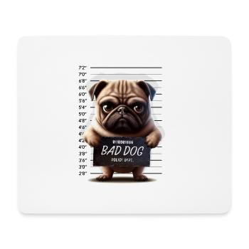 Bad PUG Dog at Police Dept. Böses Möpschen - Mousepad (Querformat) - Weiß - Vorne