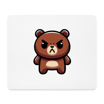 Heftige Braunbär-Kunst - Mousepad (Querformat) - Weiß - Vorne