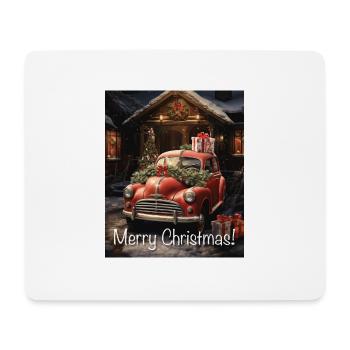 Fun Cute Retro Christmas Classic Style Motor Car - Mouse Pad (horizontal) - white - Front