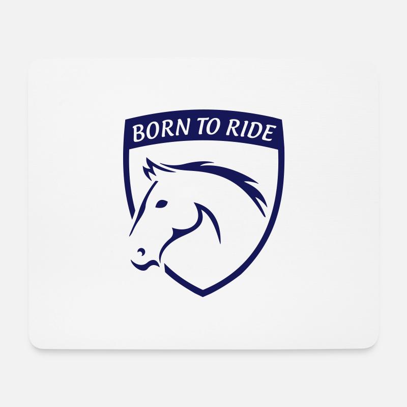 PFERDELIEBE, BORN TO RIDE EMBLEM - Mousepad (Querformat) - Weiß