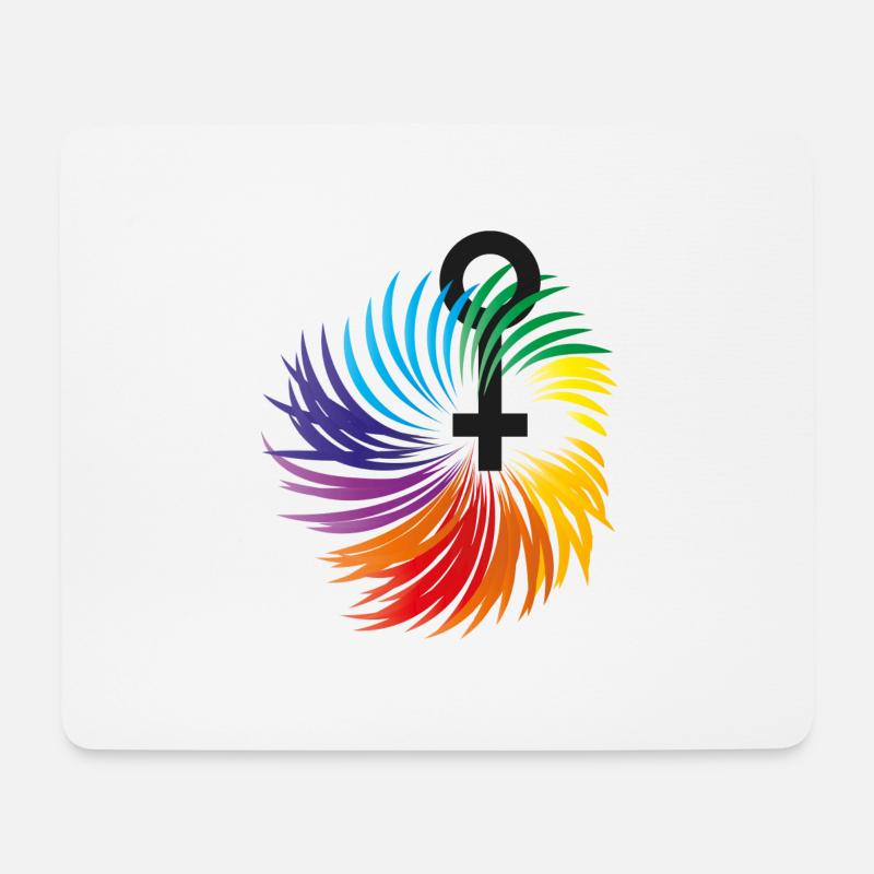 Women's rights with rainbow colors - Mouse Pad (horizontal) - white