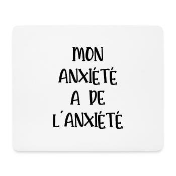 mon anxiété a de l'anxiété - Tapis de souris (format paysage) - blanc - Devant