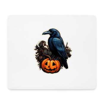 Krähe Rabe Halloween - Mousepad (Querformat) - Weiß - Vorne
