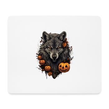 Halloween Wolf with Pumpkin - Mouse Pad (horizontal) - white - Front