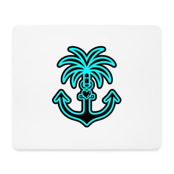 Palm Tree Anchor Heart Love - Mouse Pad (horizontal) - white - Front