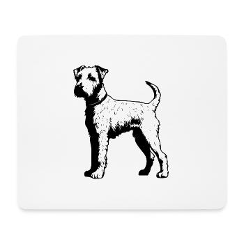 Airedale Terrier Hund - Mousepad (Querformat) - Weiß - Vorne