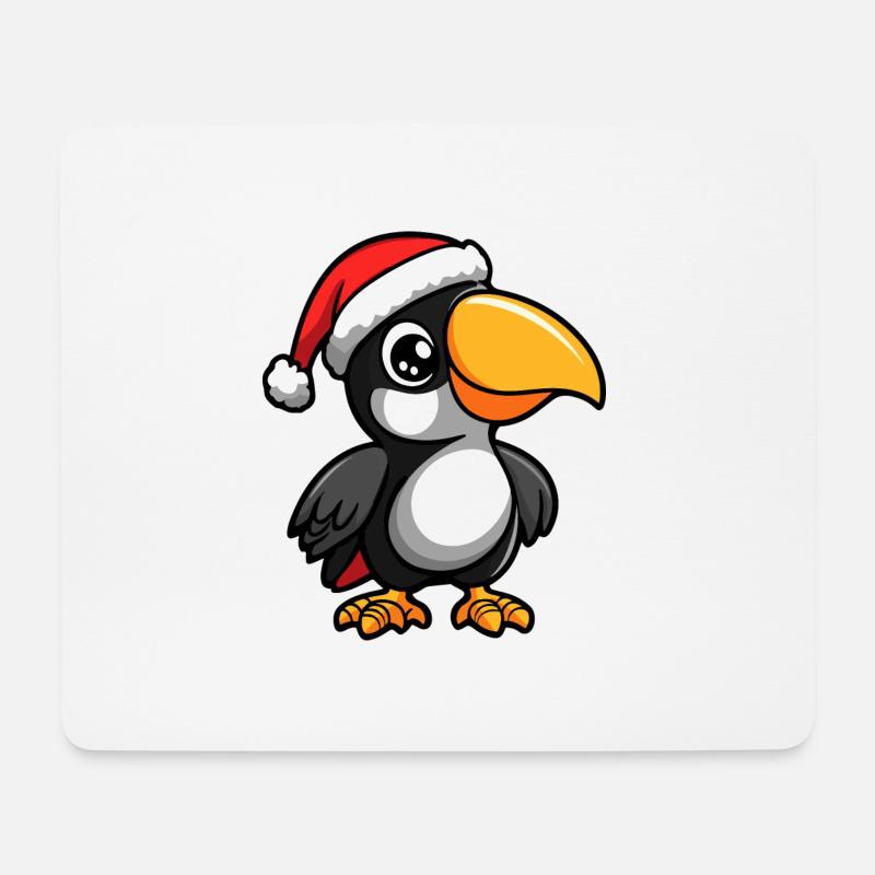 Toucan Oiseau Noël Noël - Tapis de souris (format paysage) - blanc
