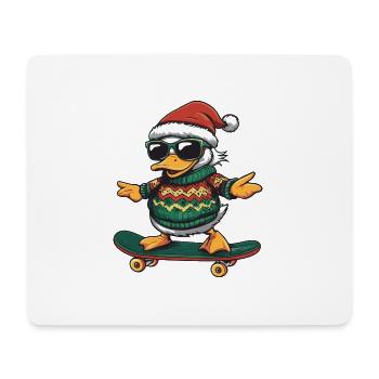 Canard Noël Drôle - Tapis de souris (format paysage) - blanc - Devant