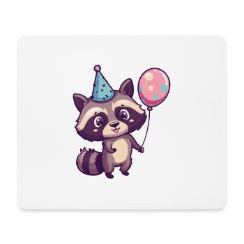 Raccoon Birthday Baby - Mouse Pad (horizontal) - white - Front