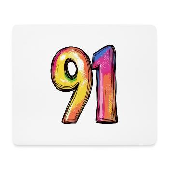 91 Zahl Symbol - Mousepad (Querformat) - Weiß - Vorne