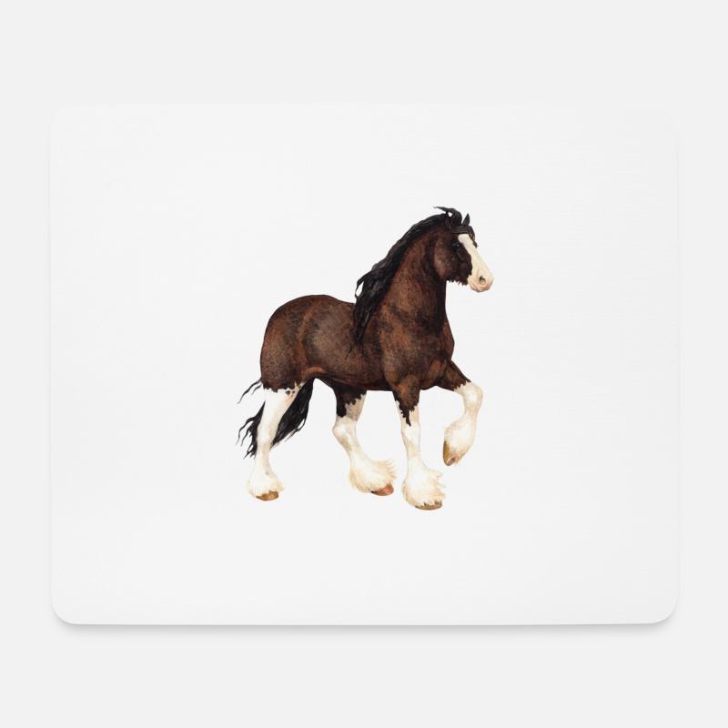 Shire Horse - Mousepad (Querformat) - Weiß