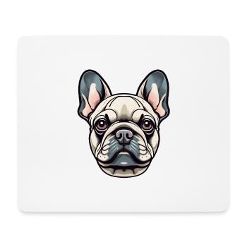 Frenchie: Französische Bulldogge Porträt Illustration - Mousepad (Querformat) - Weiß - Vorne