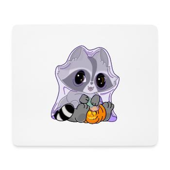 Snuggles der Waschbär im Geisterkostüm - Mousepad (Querformat) - Weiß - Vorne