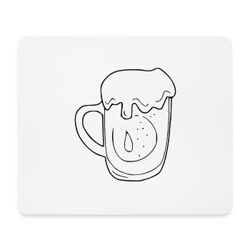 Bier Zeichnung Party Feiern schwarz - Mousepad (Querformat) - Weiß - Vorne