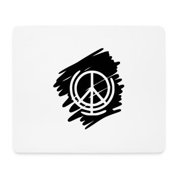 Peace Zeichen Zeichnung Frieden Skizze schwarz - Mousepad (Querformat) - Weiß - Vorne