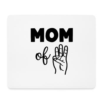 Mom of Three 3 Mom - Mousepad (Querformat) - Weiß - Vorne