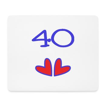 40. 40 JAHRE. 40-JÄHRIGES JUBILÄUM. 40-JÄHRIGES JUBILÄUM. - Mousepad (Querformat) - Weiß - Vorne