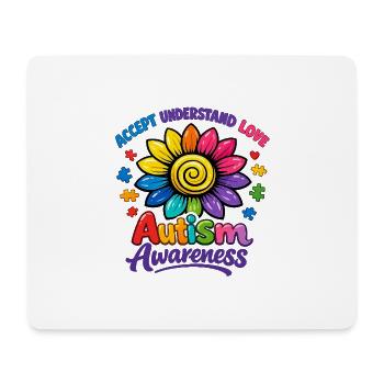 Autismus-Bewusstsein-Sonnenblume - Mousepad (Querformat) - Weiß - Vorne