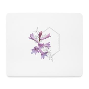 Du bist wunderschön – elegantes rosa Blumendesign - Mousepad (Querformat) - Weiß - Vorne