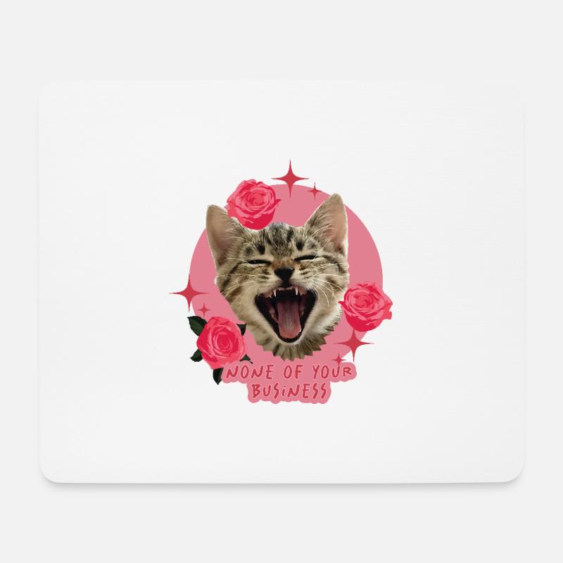 Cutesy Cat Statement T-Shirt - Mouse Pad (horizontal) - white
