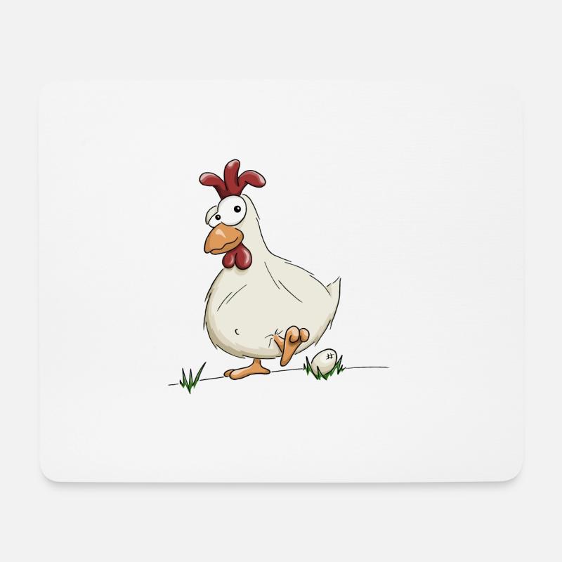 funny chicken with egg farmer chickens gift - Mouse Pad (horizontal) - white
