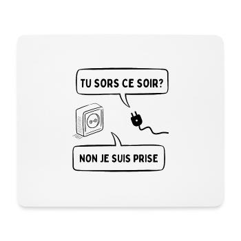 tu sors ce soir - Tapis de souris (format paysage) - blanc - Devant