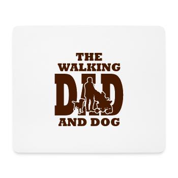 The Walking Dad and Dog - Mousepad (Querformat) - Weiß - Vorne