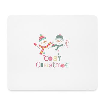 Fun Winter Snowman Colorful Cozy Christmas - Mouse Pad (horizontal) - white - Front