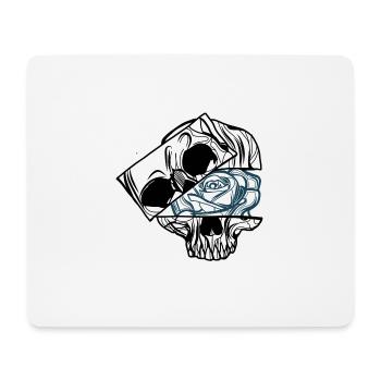 Skull & Rose // Schädel // Illustration - Tapis de souris (format paysage) - blanc - Devant