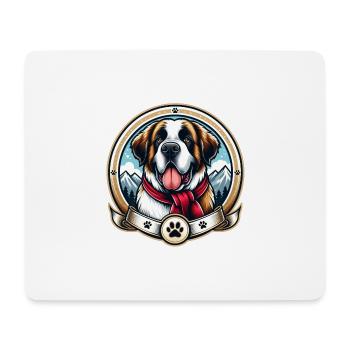 Logo du chien de Saint-Bernard - Tapis de souris (format paysage) - blanc - Devant