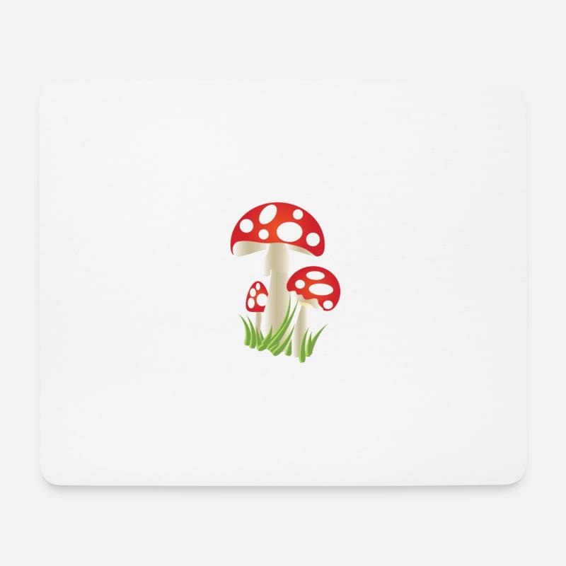 Roter Pilz - Mousepad (Querformat) - Weiß