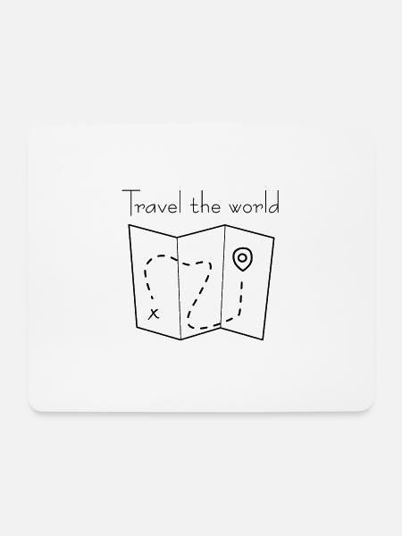 Travel the world - Mousepad (Querformat) - Weiß