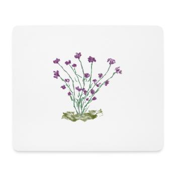 Florale Wildblumenzeichnung - Mousepad (Querformat) - Weiß - Vorne
