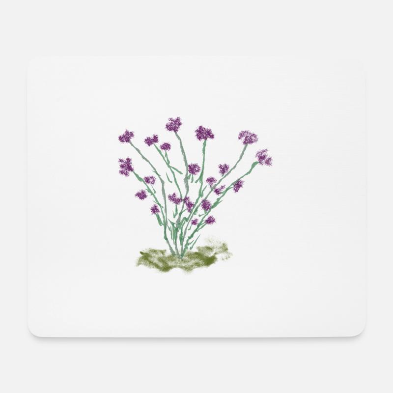 Florale Wildblumenzeichnung - Mousepad (Querformat) - Weiß