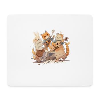 Die Katzenband - Mousepad (Querformat) - Weiß - Vorne