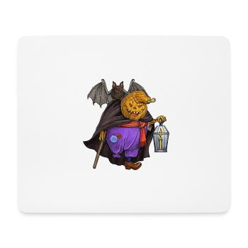 Pumpkin with the bat. A fun Halloween - Mouse Pad (horizontal) - white - Front