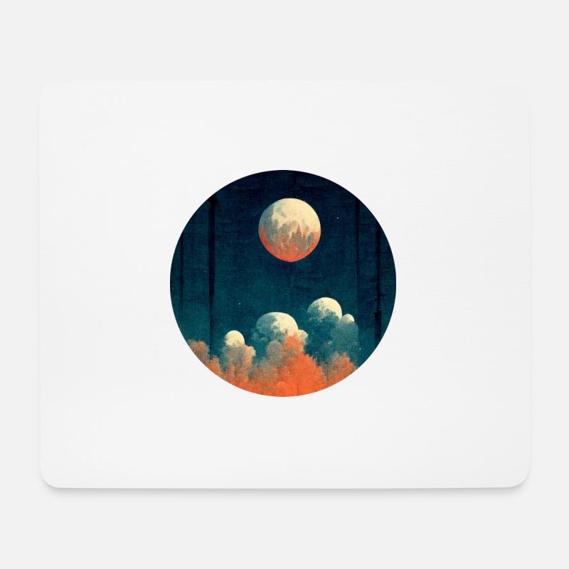 Mond am Abend - Mousepad (Querformat) - Weiß