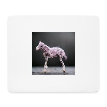 Bébé Cheval Rose Gris Saut - Tapis de souris (format paysage) - blanc - Devant