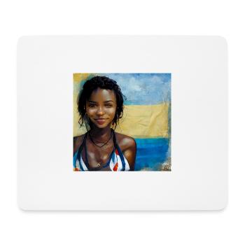 Beautiful Haitian Women in Bikini Painting - Mouse Pad (horizontal) - white - Front