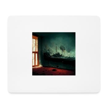 War - City Bombed, View From the Balcony - Mouse Pad (horizontal) - white - Front