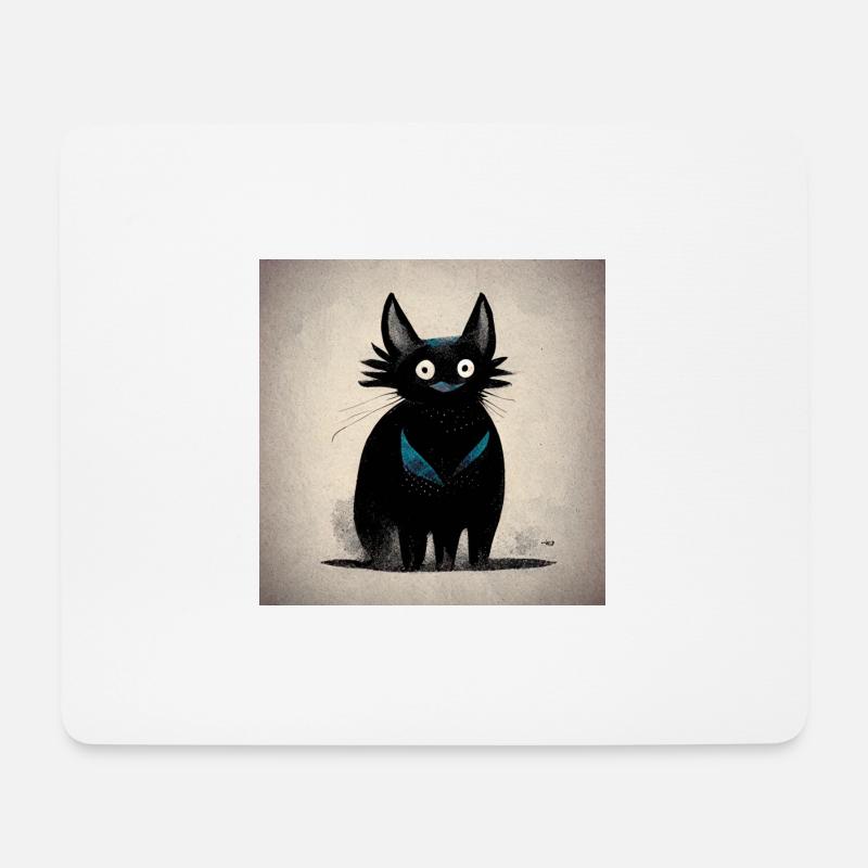 Überraschte Katze 1 - Mousepad (Querformat) - Weiß