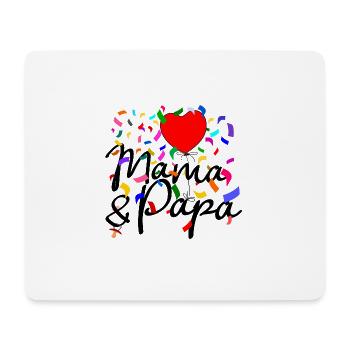 Mama und Papa Konfetti - Mousepad (Querformat) - Weiß - Vorne