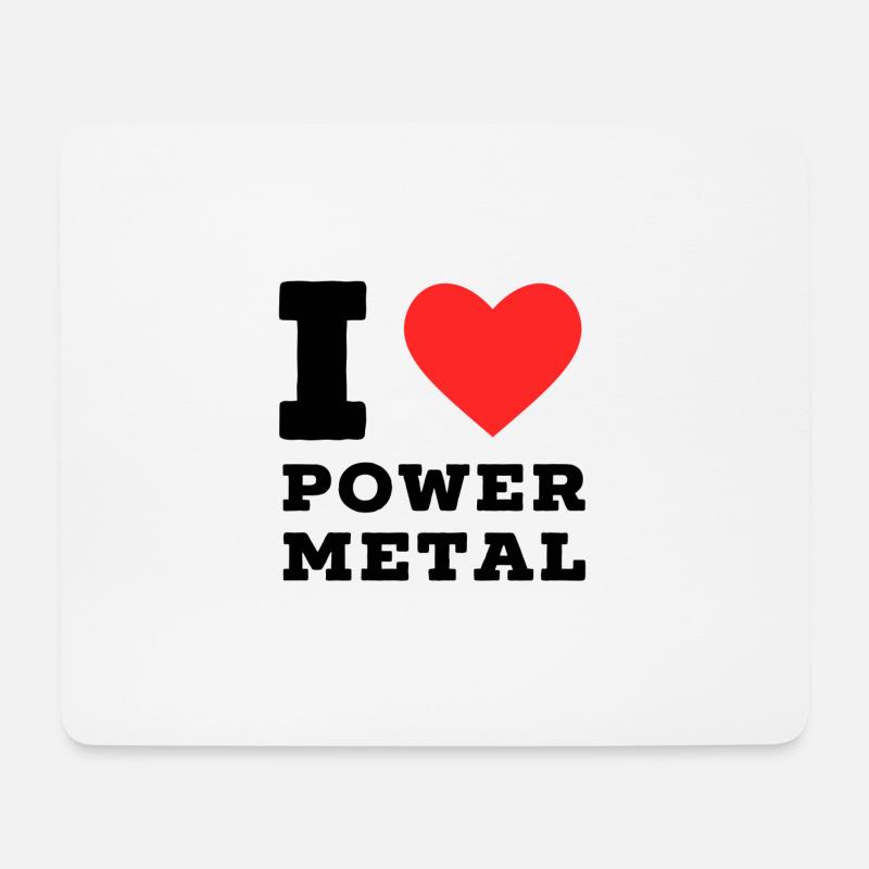 Ich liebe Power Metal - Mousepad (Querformat) - Weiß