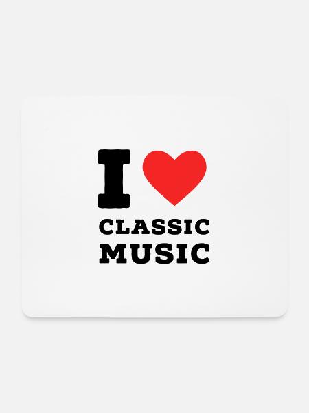 Ich liebe klassische Musik - Mousepad (Querformat) - Weiß
